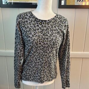 Leopard Print Gray 100% cashmere